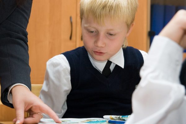 At the lesson in the classroom