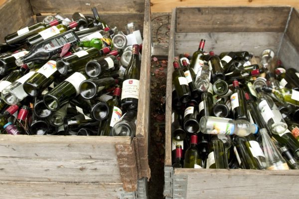 Box of recicle bottles taken in Copenhagen Denmark