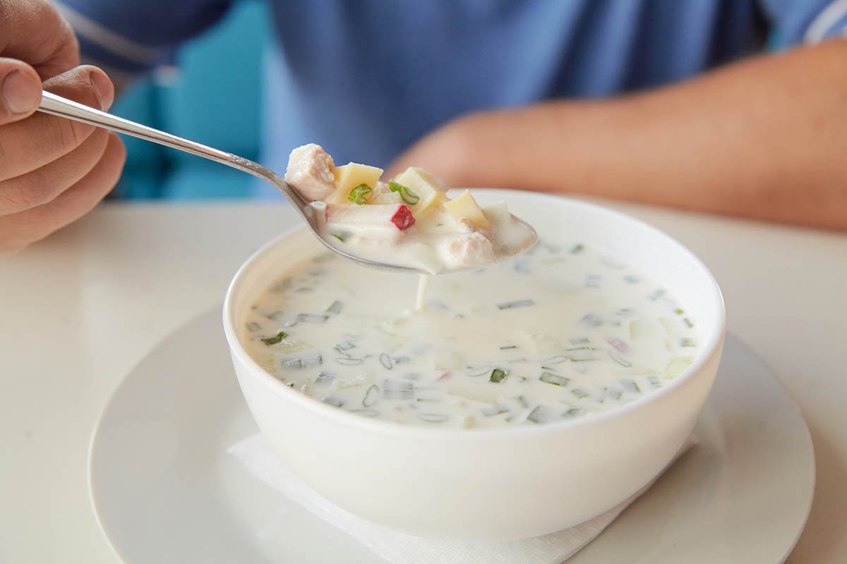 окрошка на кефире с картошкой