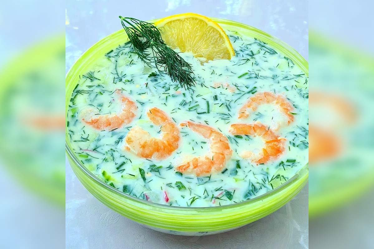 окрошка с креветками