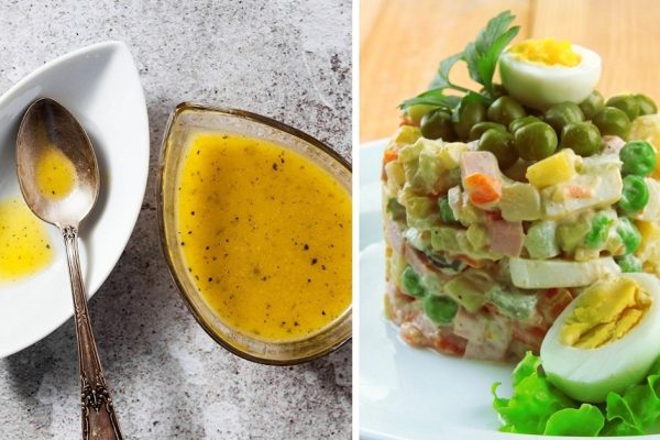 Инструкция по приготовлению оливье без майонеза и картофеля