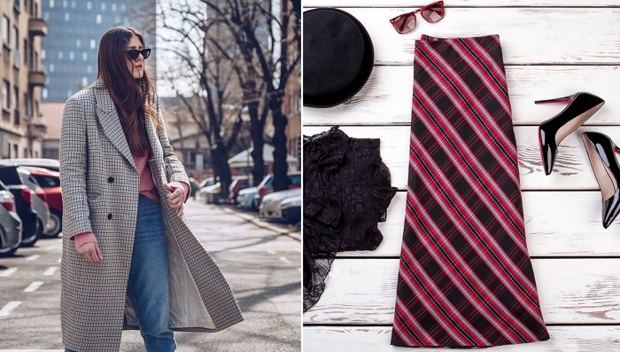 мода на принт в клетку