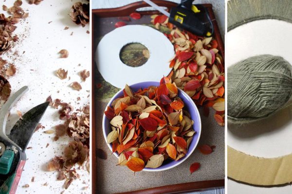 Собрала сухие листья, шишки и добавила к ним ягоды рябины… Спустя 45 минут появилась роскошная вещь!