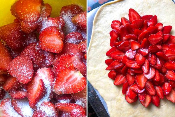 Исхитряюсь печь клубничную галету так, чтобы сок не пачкал духовку, мыть ее нет сил