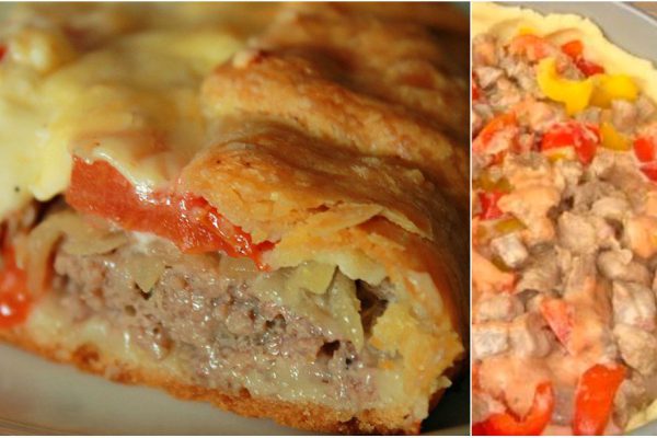 Деревенский мясной пирог на картофельном тесте: необычайно сочный и ароматный!