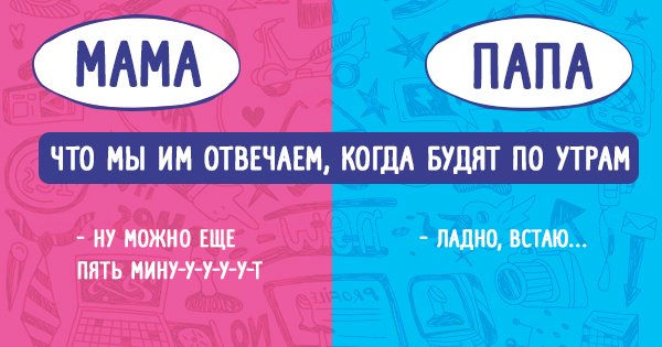отличия папы от мамы
