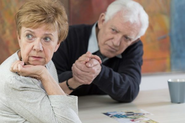 Senior couple having marital problems in old age