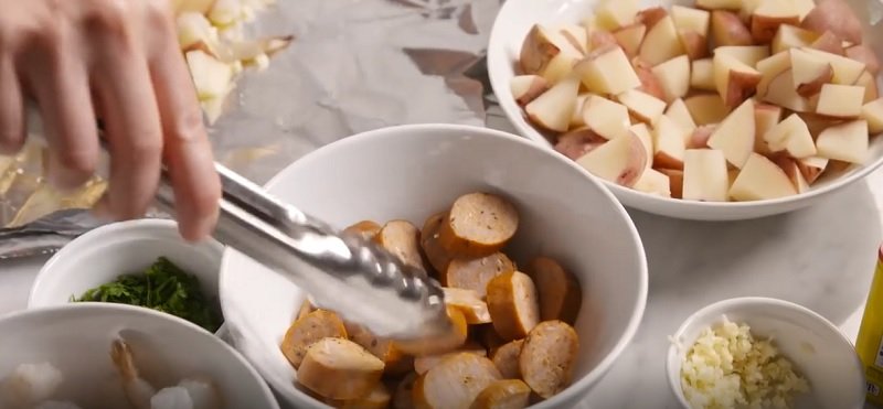 овощи в фольге на гриле