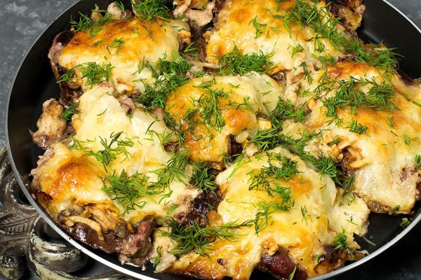 Как приготовить куриную печень с сыром