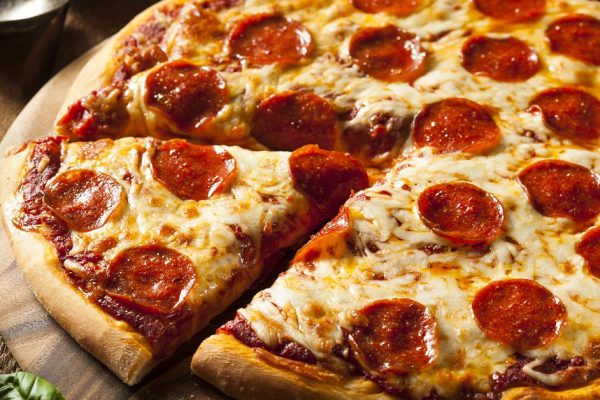 Hot Homemade Pepperoni Pizza Ready to Eat