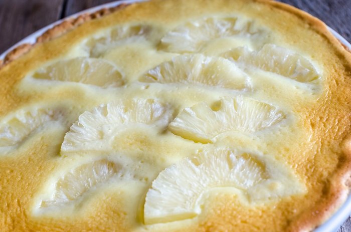 пирог с ананасами и творогом