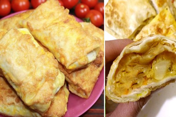 Рецепт пирожков из лаваша с капустной начинкой