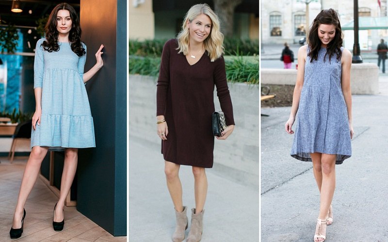 модное платье свободного кроя