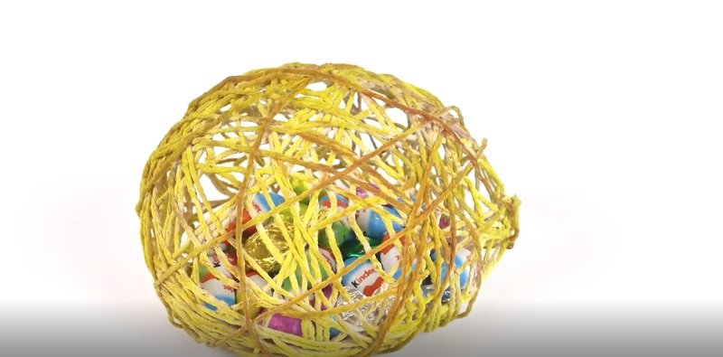 декоративное яйцо из веревки