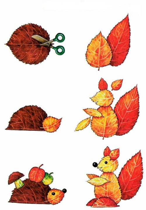 5 идей для поделок из осенних листьев | VK