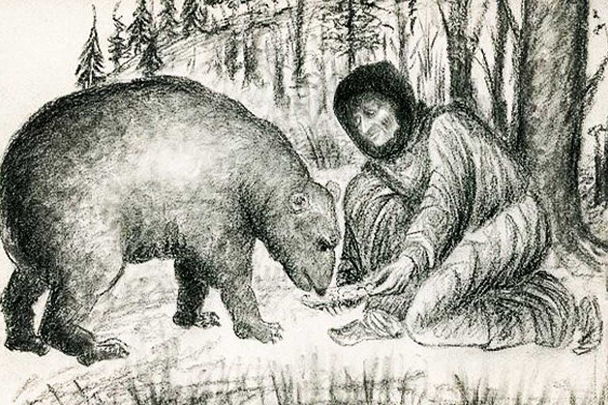 святая с медведем