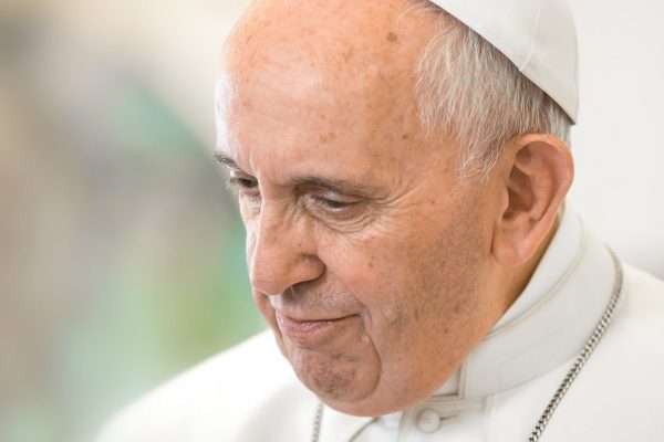 VATICAN CITY, VATICAN - Nov 20, 2015: Pope Francis during a meeting with Ukrainian President Petro Poroshenko