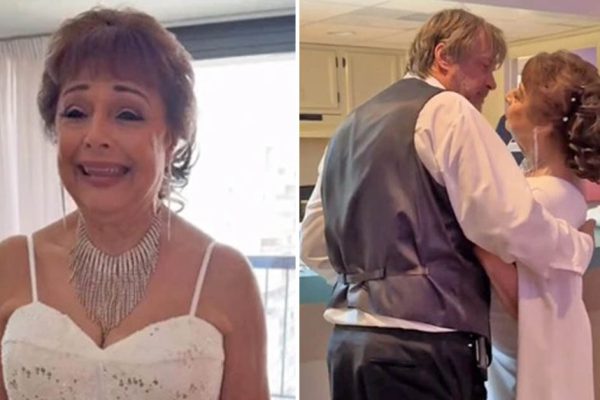 80-летняя женщина вышла замуж за мужчину, который младше ее на 20 лет, невеста блистала в белоснежном платье