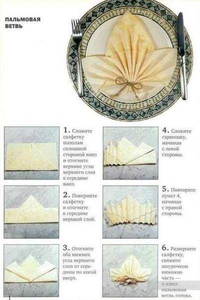 пальмовая ветвь из салфеток