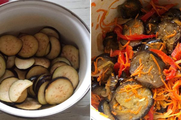 Мама приготовила дико вкусные маринованные баклажаны, весь цимес в длительном мариновании