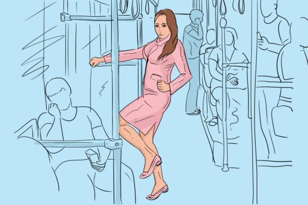 Барышня ехала в автобусе на одной ноге. Вот в чём ее удивительный секрет!