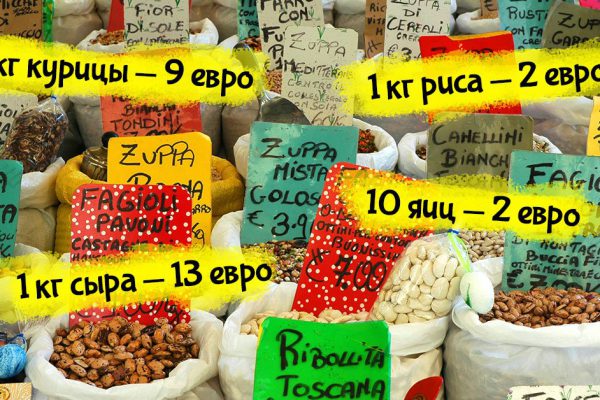 Италия манит доступными ценами на продукты и солнцем, прикидываю, как туда переехать