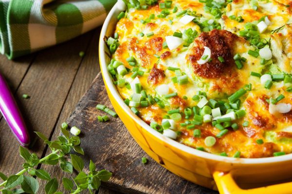 casserole of Fresh vegetable marrows, food close up