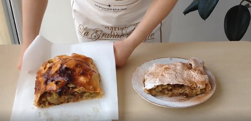 штрудель с яблоками