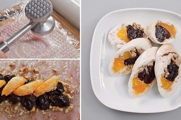 Как приготовить куриный рулет с черносливом