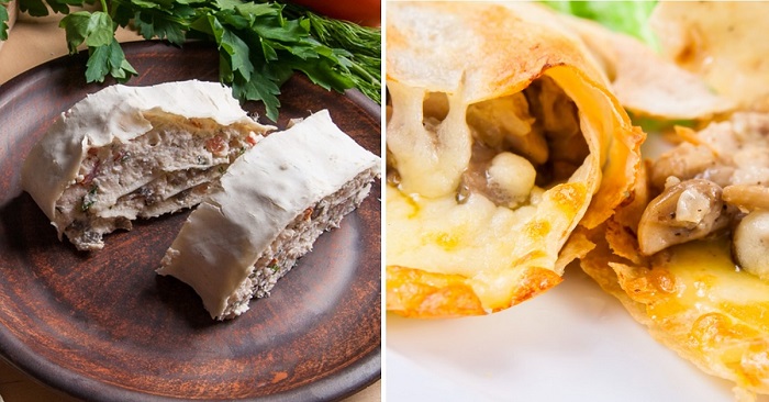 рулет из лаваша начинки