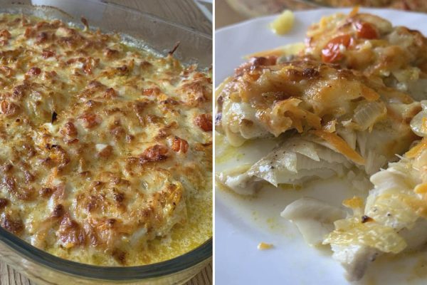 Рыбу больше не жарю, пока сковородка отдыхает, достаю форму для запекания