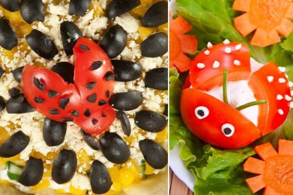 Идея красивого оформления салата