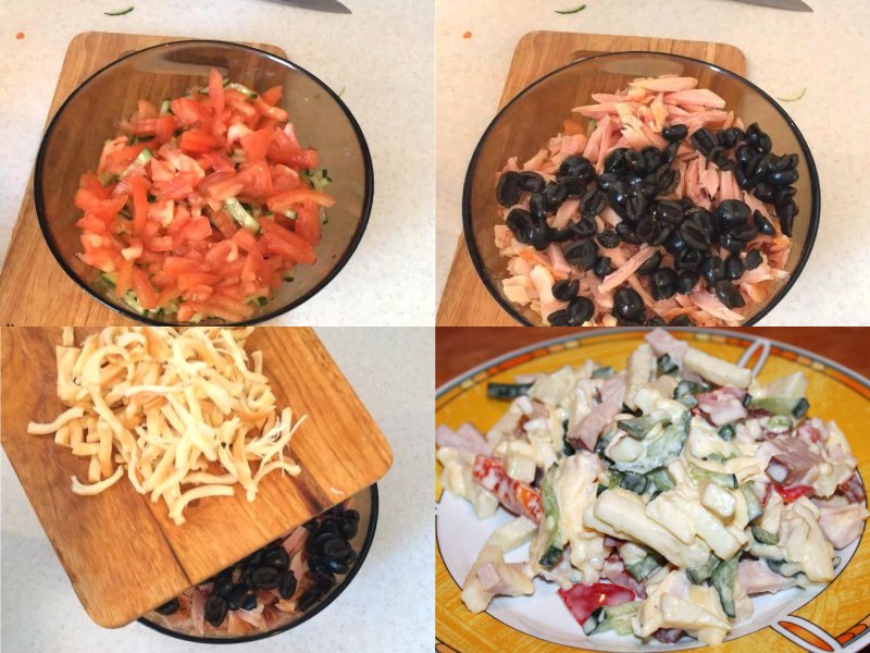 быстрый салат с копченой куриной грудкой