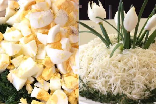 Как приготовить салат с луком и яйцом