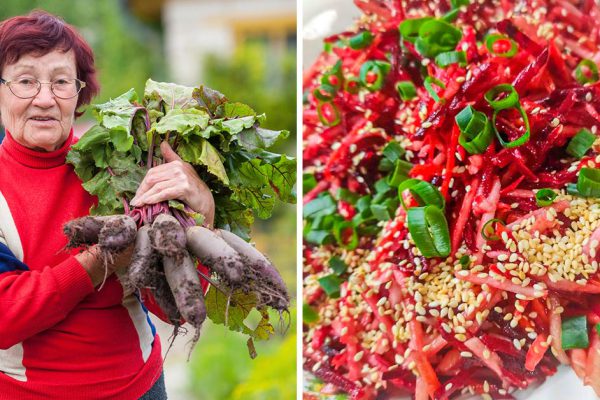 Хрустящий и свежий салат из сырой свеклы для пасхального стола