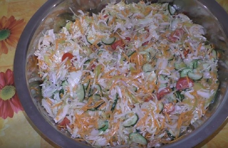 как резать овощи на салат