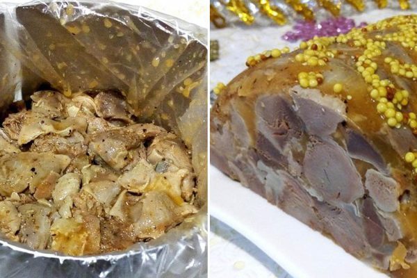 Бюджетная холодная закуска, напоминающая одновременно холодец и домашнюю колбасу