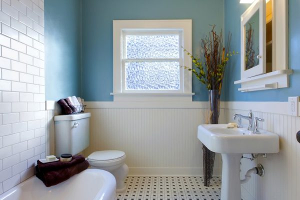 Luxury bathroom in an old house.