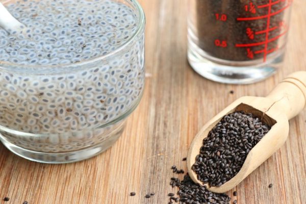 Fresh basil with seed