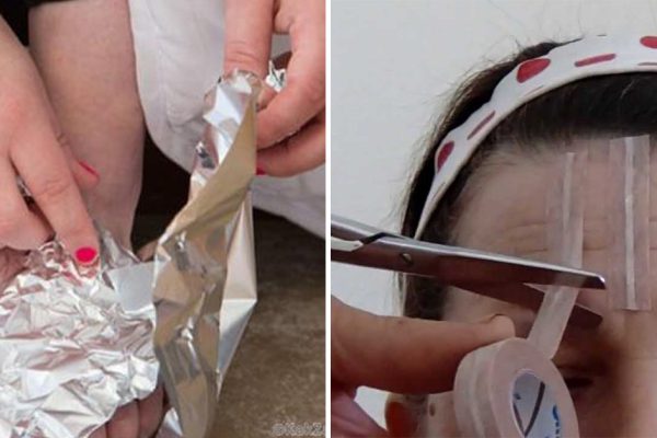 Женщине наклеили на лоб несколько полосок из фольги. Такого эффекта лифтинга я еще не видела!