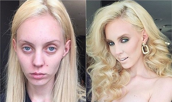 до и после макияжа