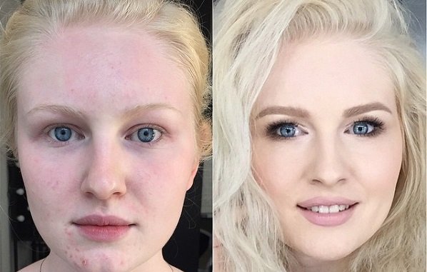 до и после макияжа