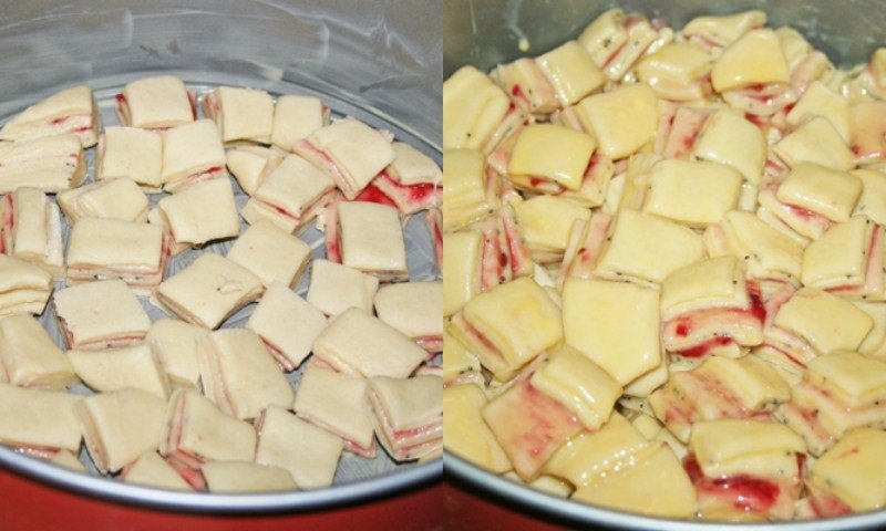 слоеный пирог кубиками в духовке