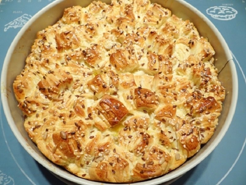 слоеный пирог кубиками в духовке