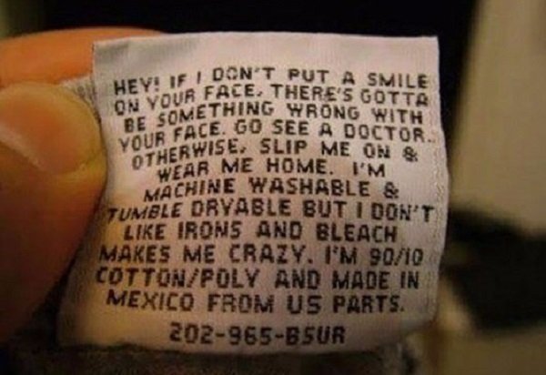 надпись на бирке