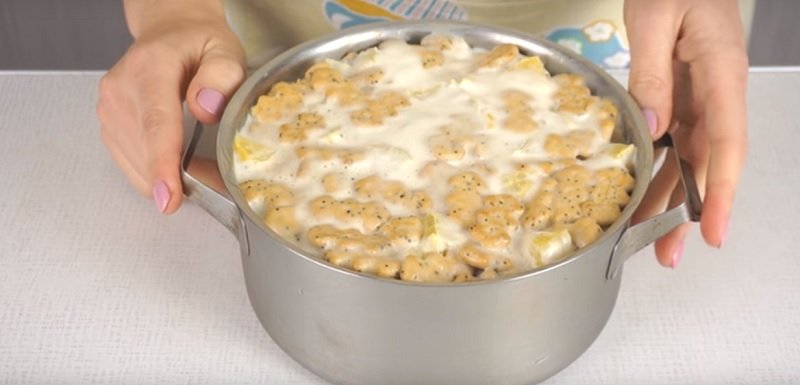 сметанный торт без выпечки с желатином