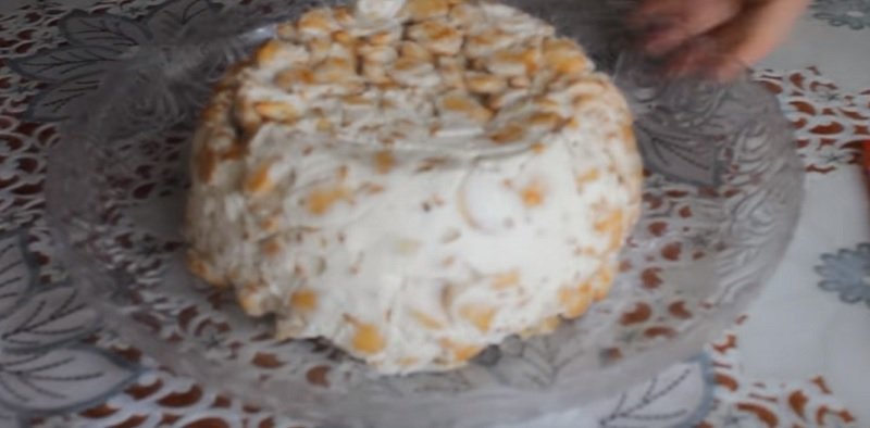 сметанный торт без выпечки с желатином