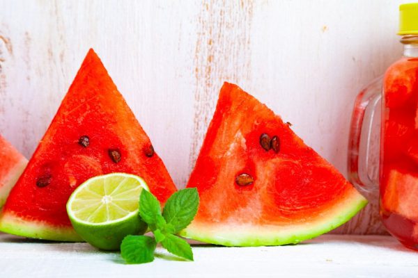 Refreshing water with watermelon