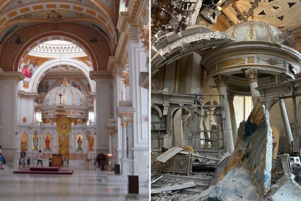 Ночью 23 июля российские оккупанты обстреляли исторический центр Одессы, разрушив Спасо-Преображенский кафедральный собор