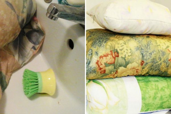 Перед Пасхой перестирала все перьевые подушки, пух не сбился и не начал вылазить